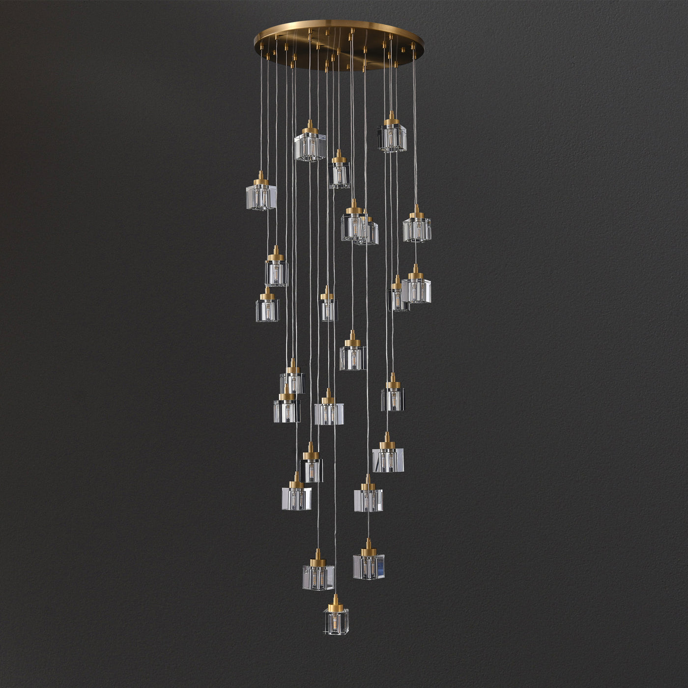 24 Lights Cube Crystal Chandelier
