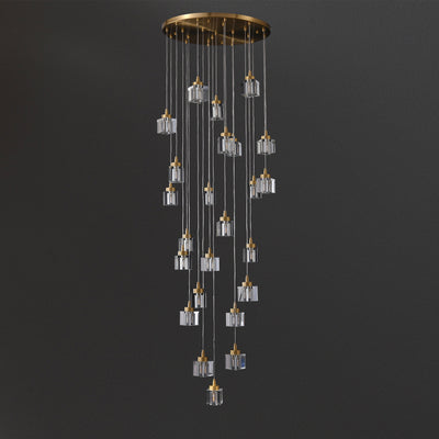 24 Lights Cube Crystal Chandelier