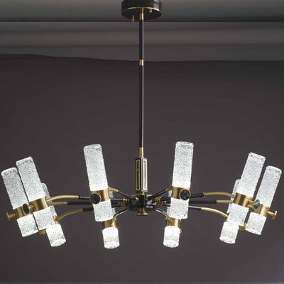 Fashion Modern black round full copper chandelier