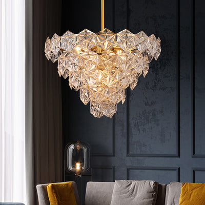 Diamond Mordern style Brass crystal glass chandelier