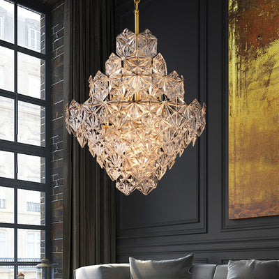 Diamond Mordern style Round crystal glass chandelier D25"