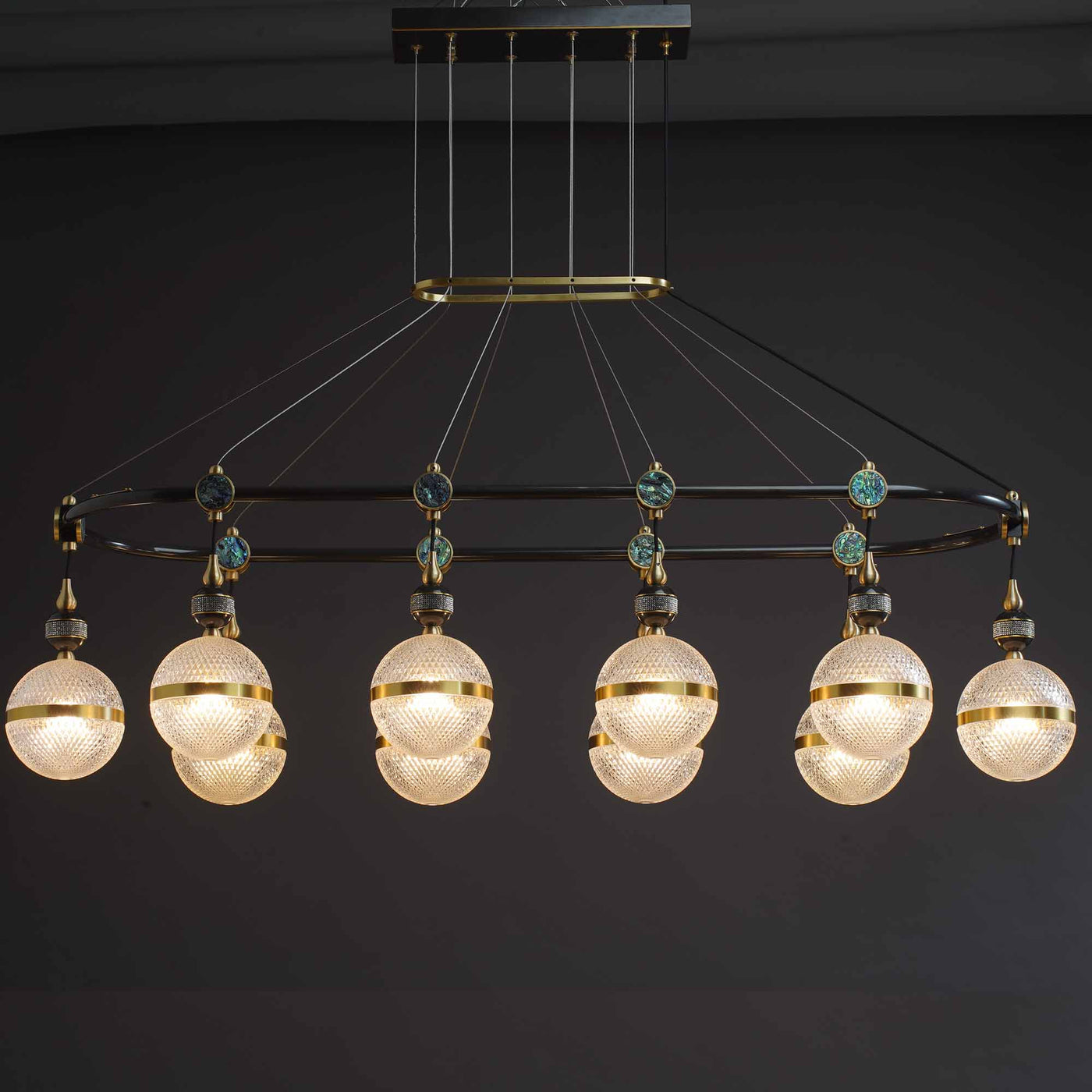 Creative black rectangle chandelier