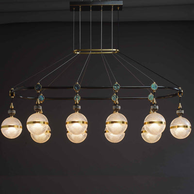 Creative black rectangle chandelier