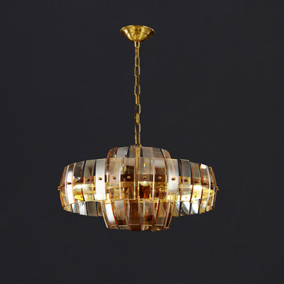 Amber glass chandelier