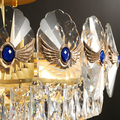 Sapphire Round Crystal Chandelier