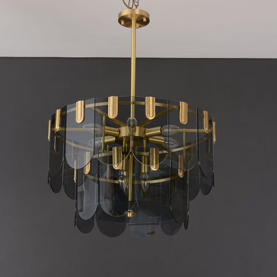 Black Brass Glass Chandelier