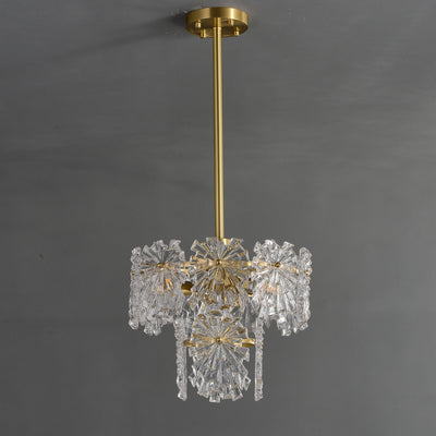 Postmodern luxury and full copper Snow glass chandelier