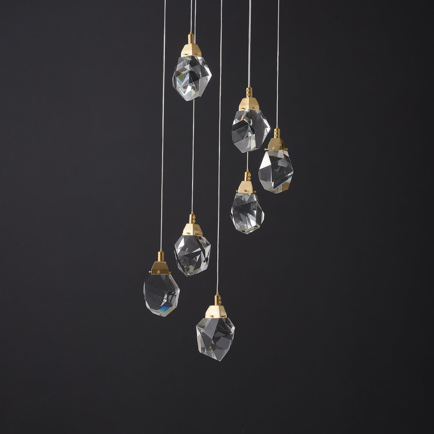7 Lights Round Polygonal Chandelier