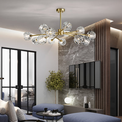 Postmodern luxury and full copper chandelier