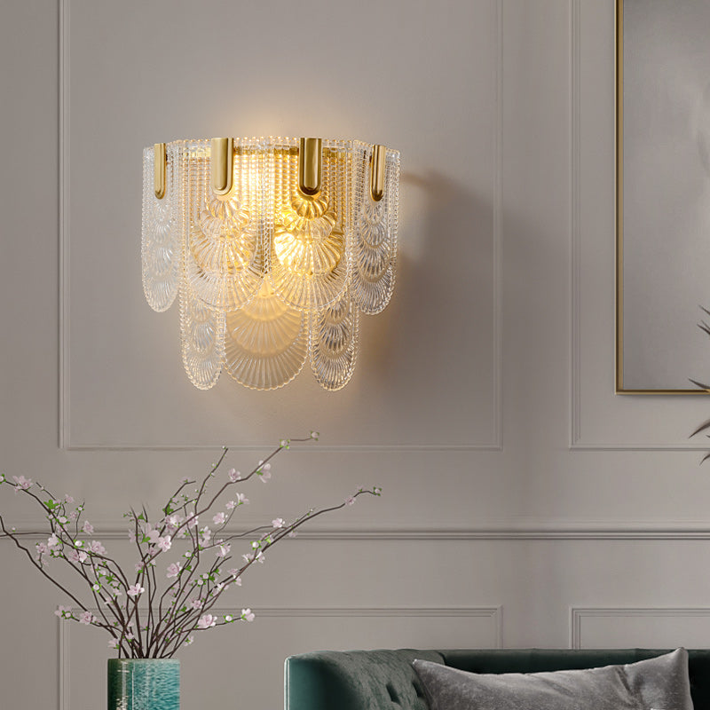 Transparent Brass Glass Wall Sconce