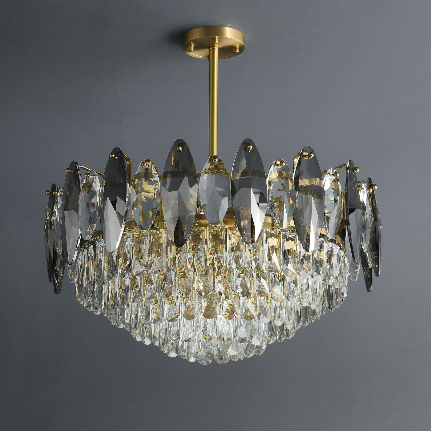 Industrial Conical style crystal chandelier