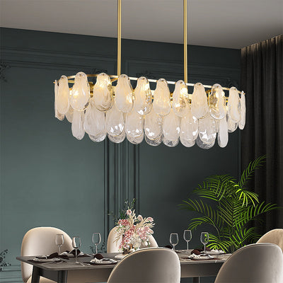 Mordern style White Amber Rectangle Chandelier