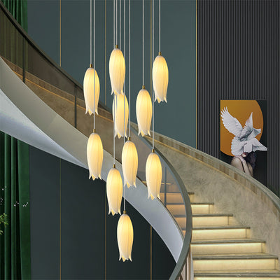 23 Lights White Bud Modern Chandelier