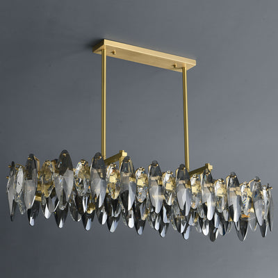 Industrial style crystal long chandelier