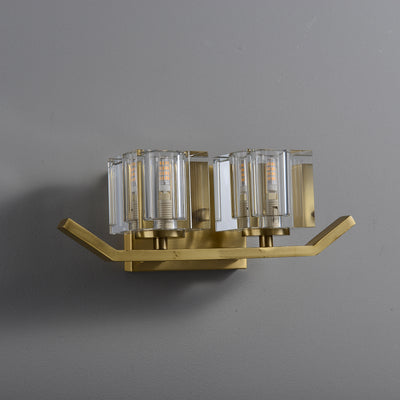2-Lights Ice Cubes Crystal Wall Sconce