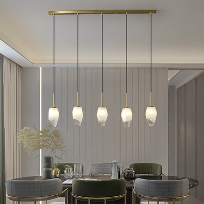 5 Lights Lily Line glass chandelier
