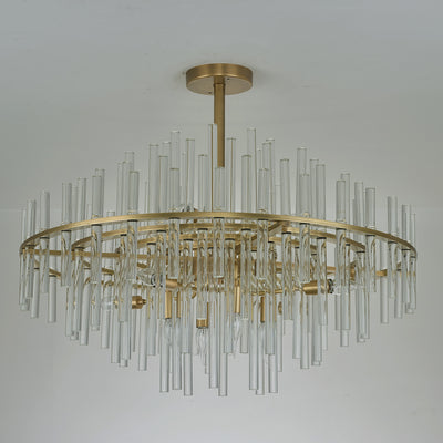 Long tube golden chandelier
