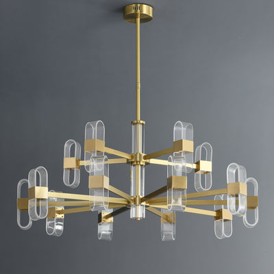 Gold Line Double Layer Chandelier