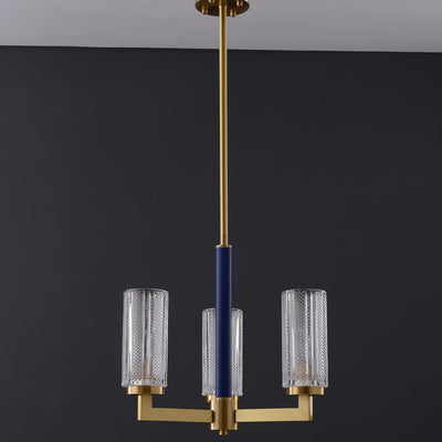 Blue Leather glass chandelier