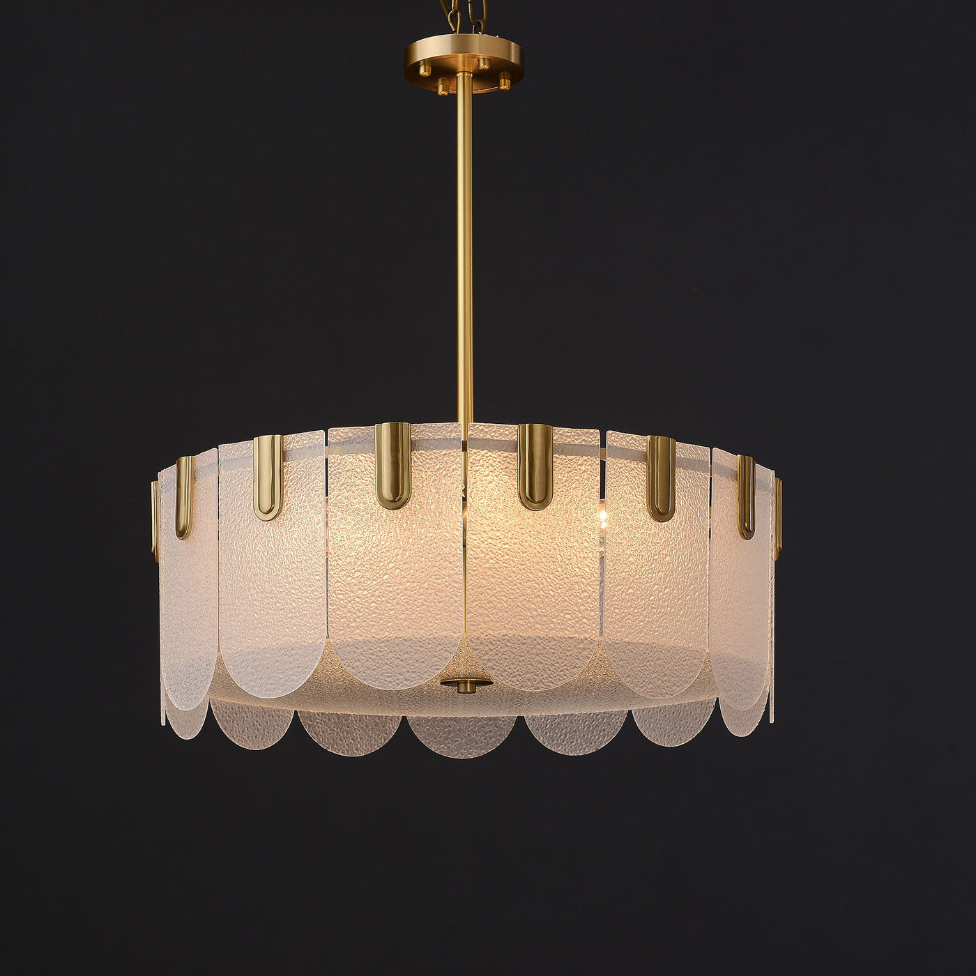 Diamond White Brass Glass Chandelier
