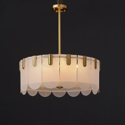 Diamond White Brass Glass Chandelier