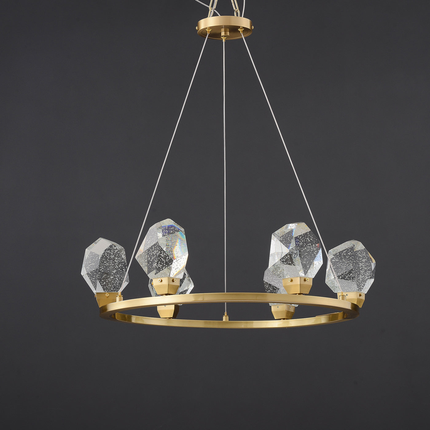 Round Polygonal Multi-Headed Chandelier