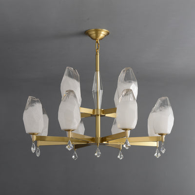 12 Lights Two Layer Lily glass chandelier