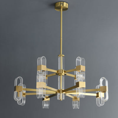 Gold Line Double Layer Chandelier