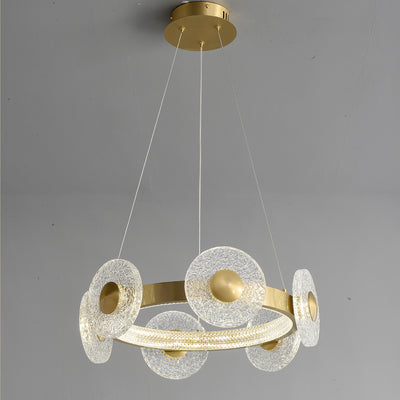 Creative simple disc brass chandelier