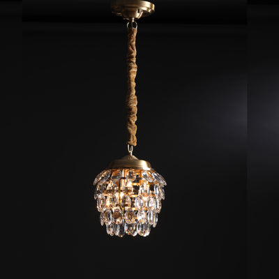 Pine cone shaped crystal chandelier