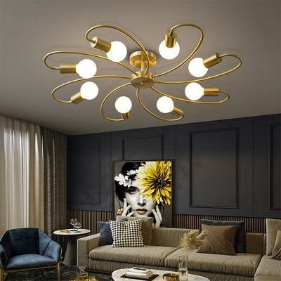 Contemporary Golden flowers Chandelier