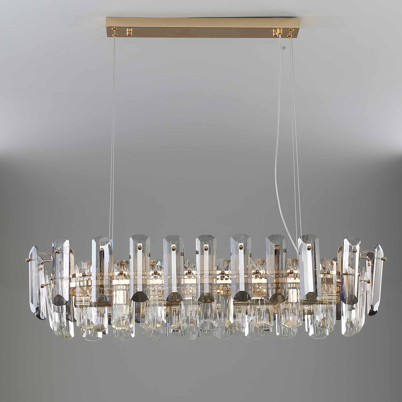 Light luxury crystal long chandelier