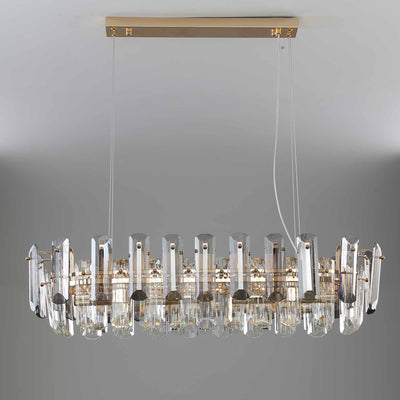 Light luxury crystal long chandelier