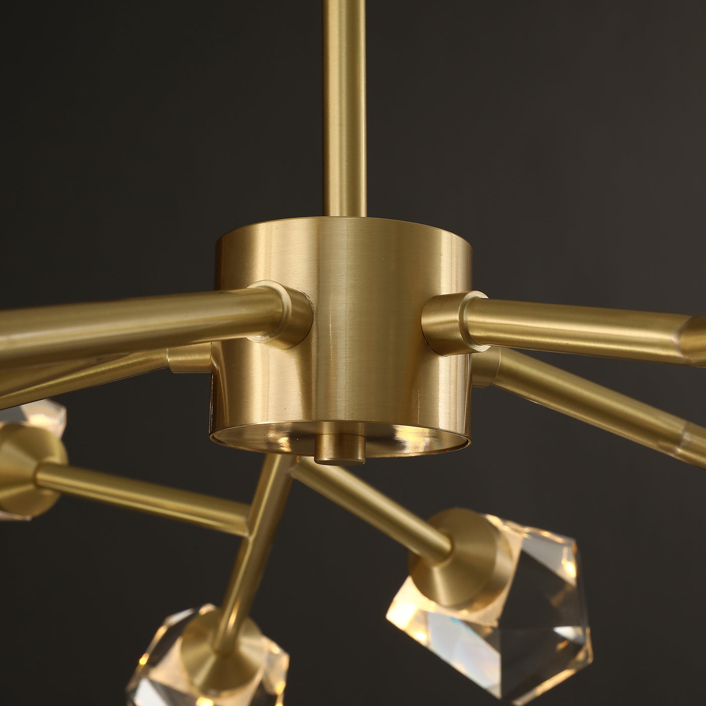 Postmodern luxury and brass chandelier