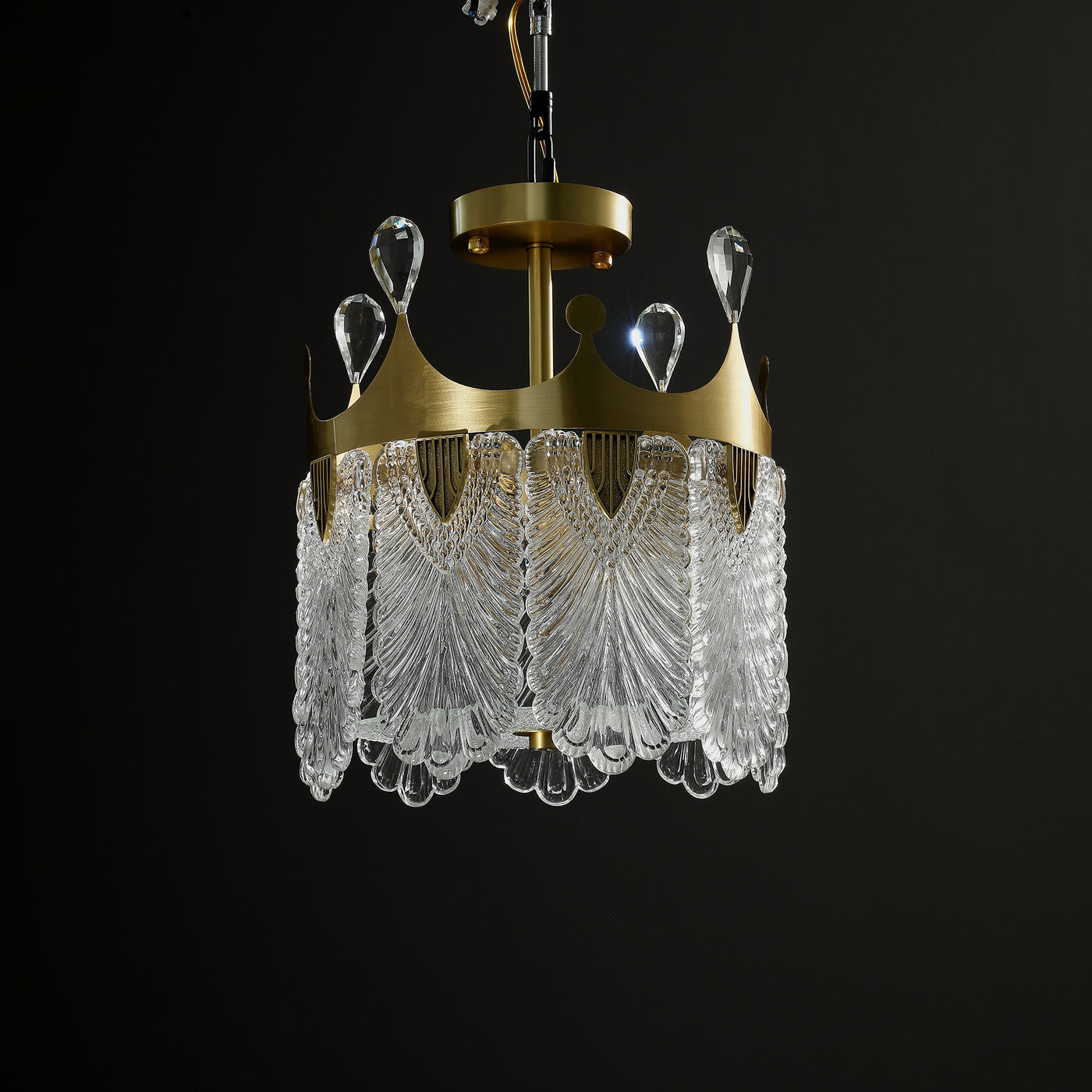 Creative crown Handmade Glass Round Chandelier