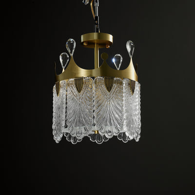 Creative crown Handmade Glass Round Chandelier