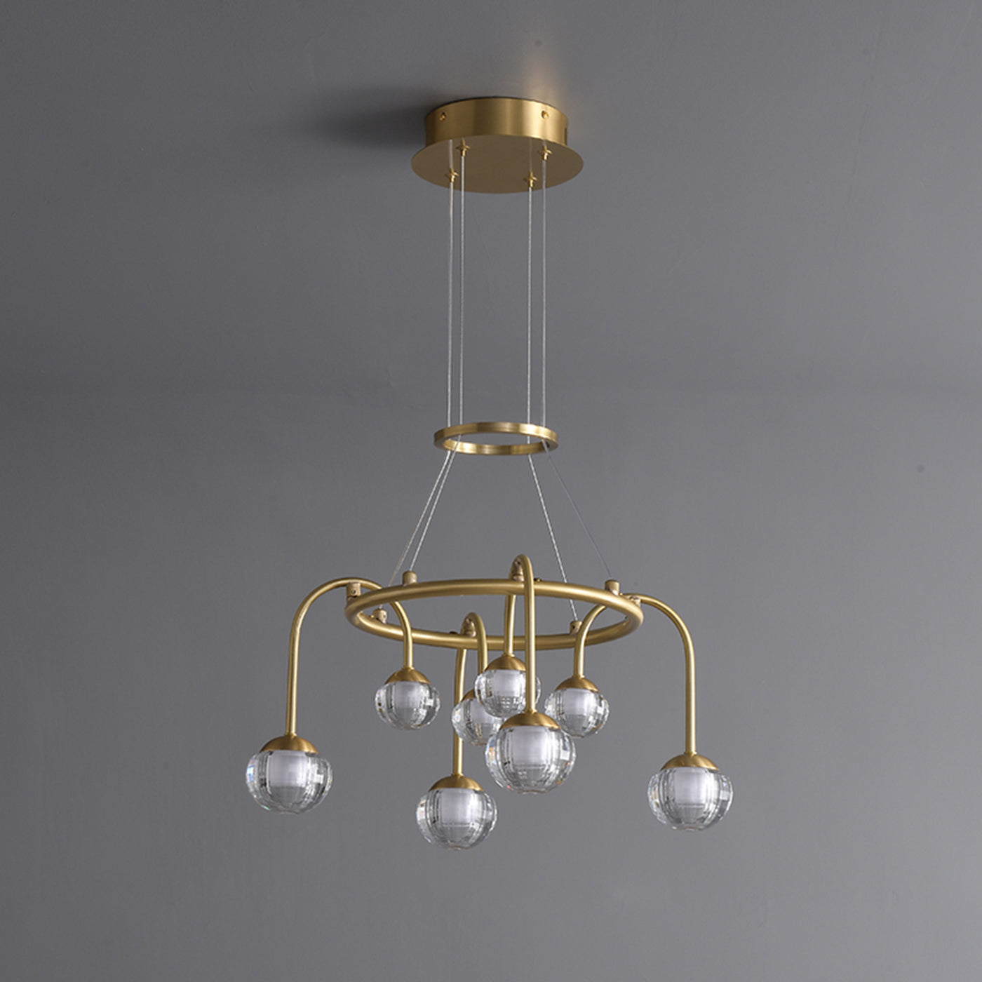Creative brass ball chandelier
