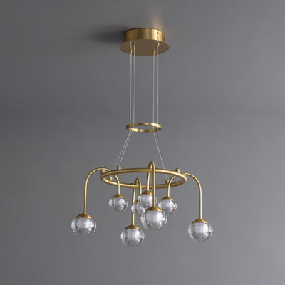 Creative brass ball chandelier