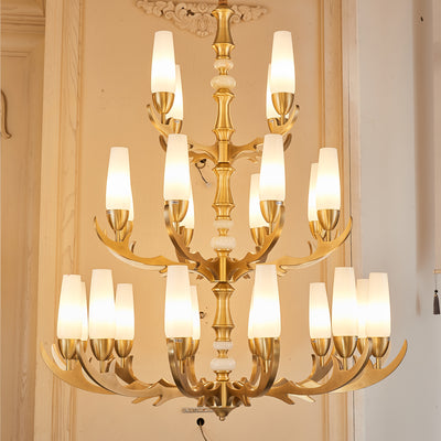 Creative three layer golden chandelier