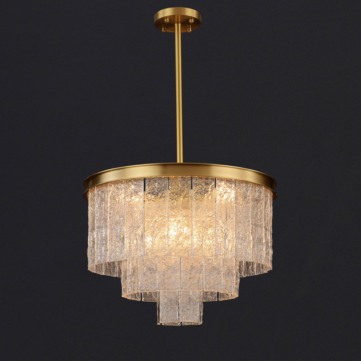 Round Golden Lamp Body Modern Chandelier D18"