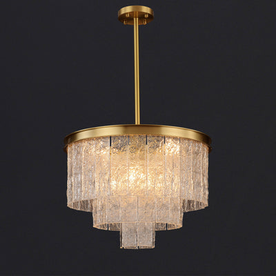 Round Golden Lamp Body Modern Chandelier D18"