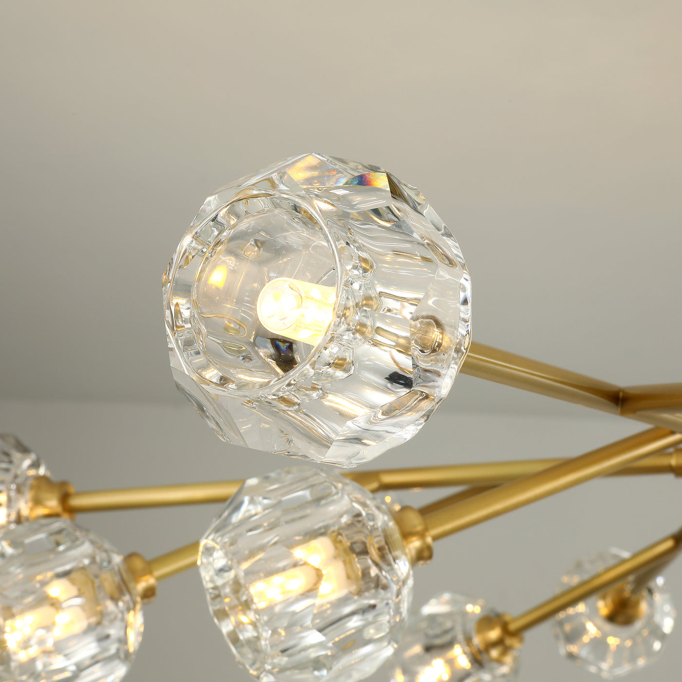 Postmodern luxury and full copper chandelier