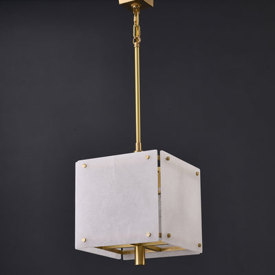 Square marble single head chandelier
