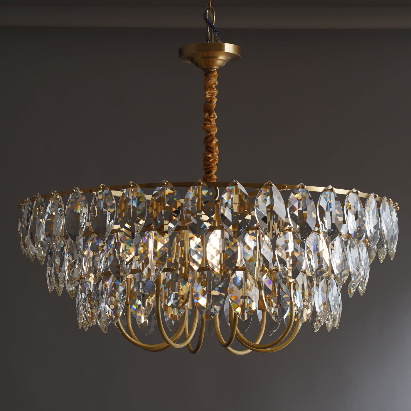 Classic Golden Round Crystal Chandelier
