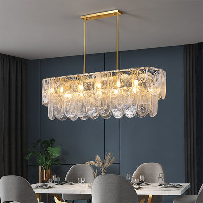 Rectangle Transparent Glass Chandelier