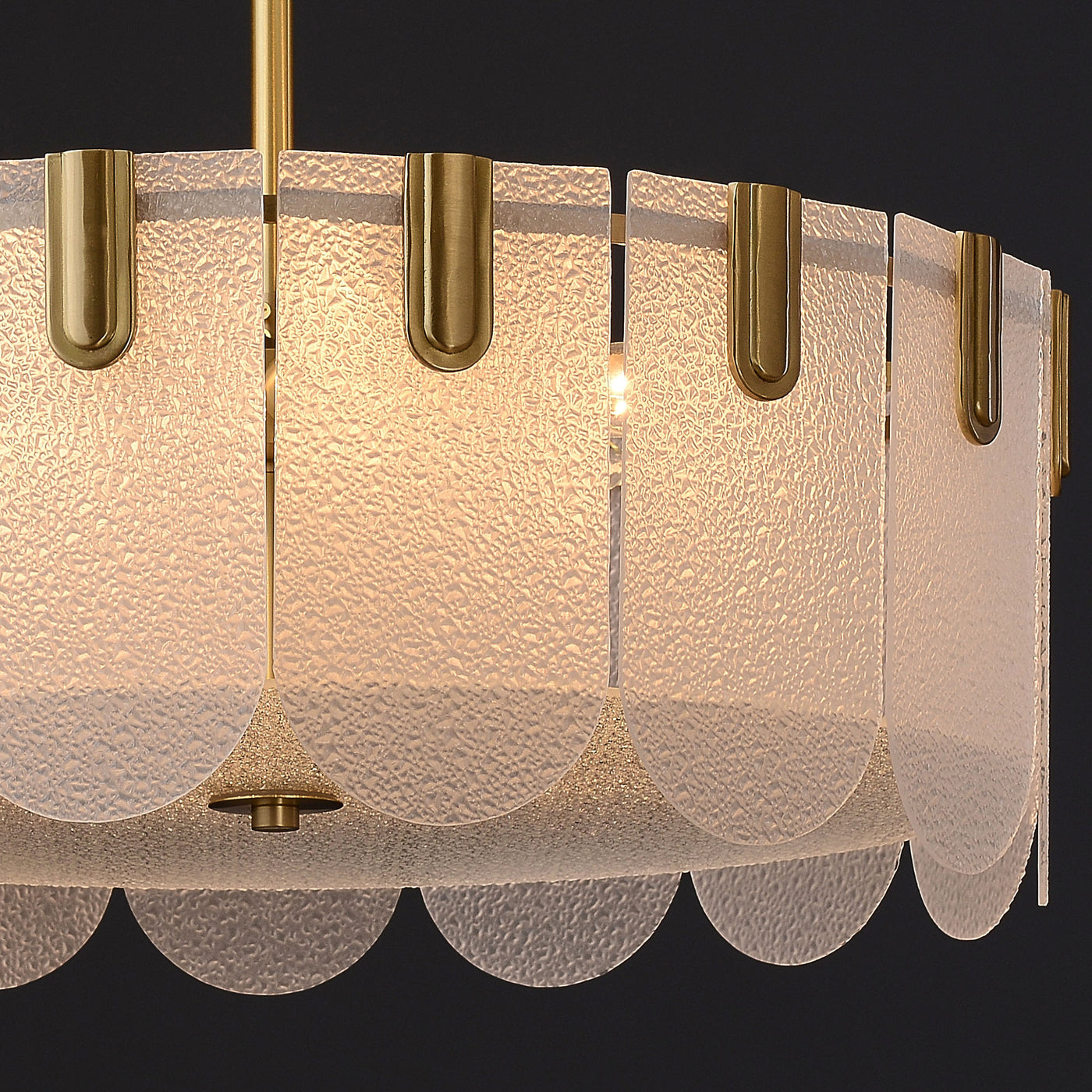 Diamond White Brass Glass Chandelier