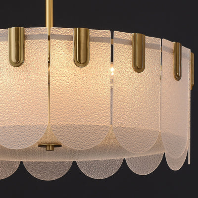 Diamond White Brass Glass Chandelier
