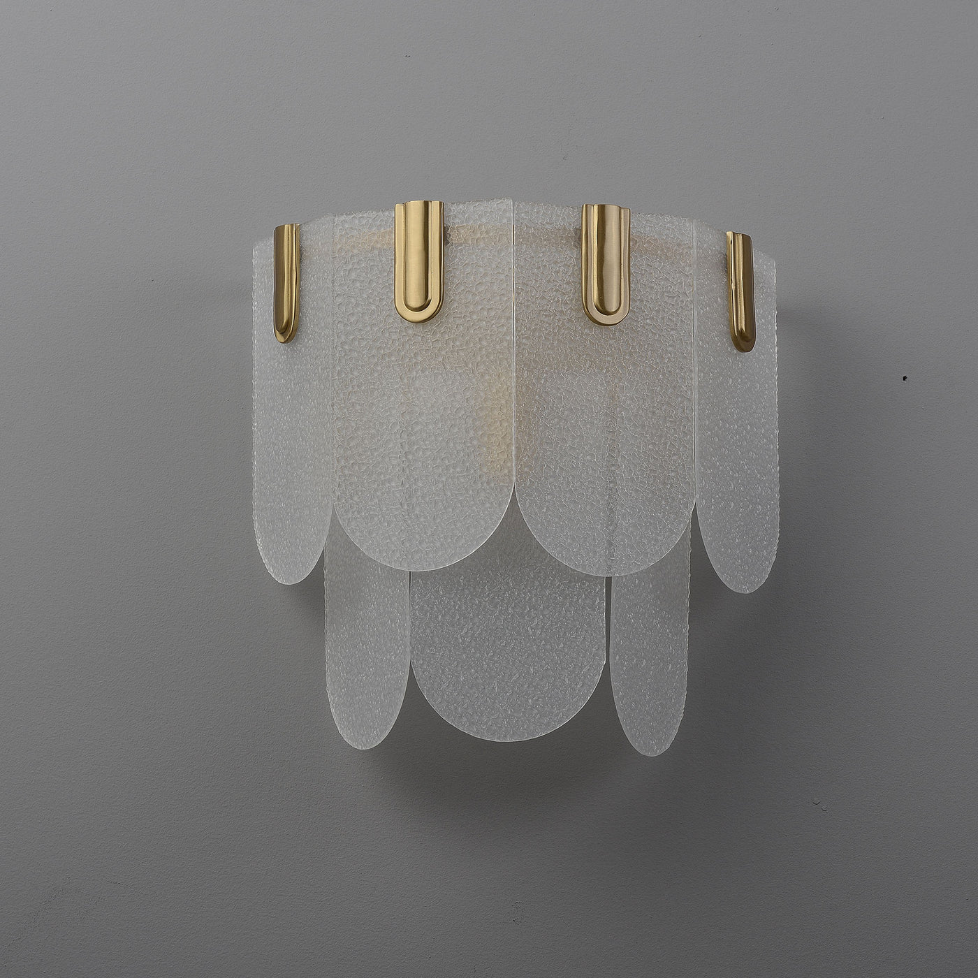 White Brass Glass Wall Sconce