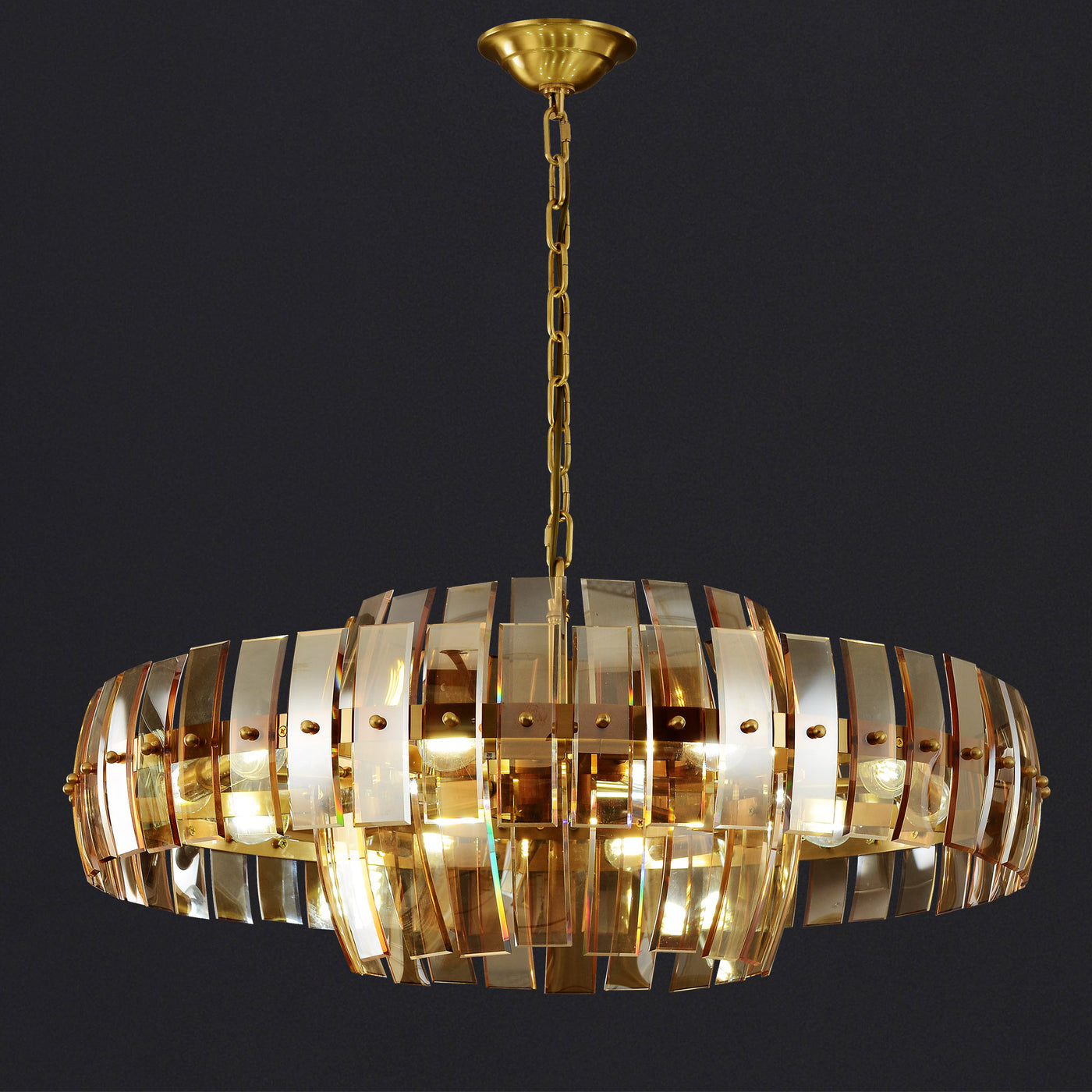 Amber glass chandelier