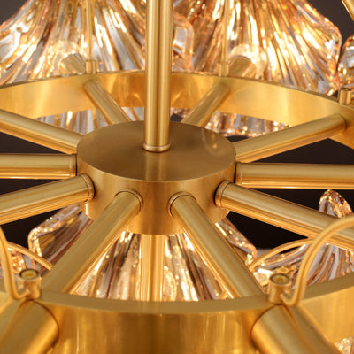 Amber Shell Two-layer Round Chandelier D24"